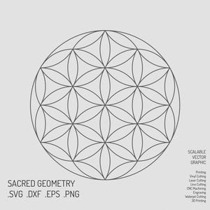 Sacred Geometry, SVG, Flower of Life, Cut file, Vector Graphic, Energy Grid, Angel Grid, Crystal Grid