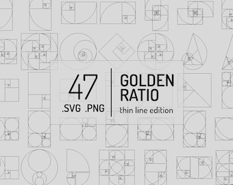 47 Thin Golden Ratio Template Bundle, SVG & PNG file formats