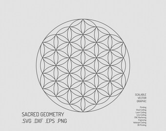 Sacred Geometry, SVG, Flower of Life, Cut file, Vector Graphic, Energy Grid, Angel Grid, Crystal Grid