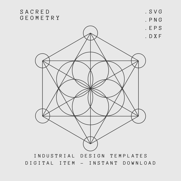 Sacred Geometry SVG, DXF, EPS, Seed of Life, Cut File, digital file, New Age, Fibonacci, Science, Angel Grid, Crystal Grid,