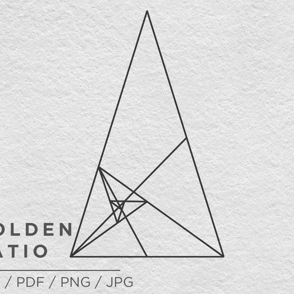 Golden Ratio Triangle, SVG, Vector, Decal, Spiral, Phi, Print, Cut File, Digital file, Fibonacci Sequence, Science, Nature, Mathematics, Art