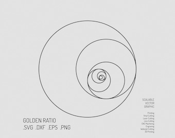 Golden Ratio SVG: Fibonacci Sequence Spiral (Digital File)