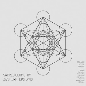 Metatron&#39;s Cube SVG: Sacred Geometry Cut File (Digital Download)