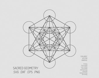 Geometria Sagrada SVG, Cubo de Metatron, Arquivo de Corte, Arquivo Digital, Nova Era, Fibonacci, Grade de Anjos, Grade de Cristal, Grade de Energia, Arquivo de Corte, CNC, Laser