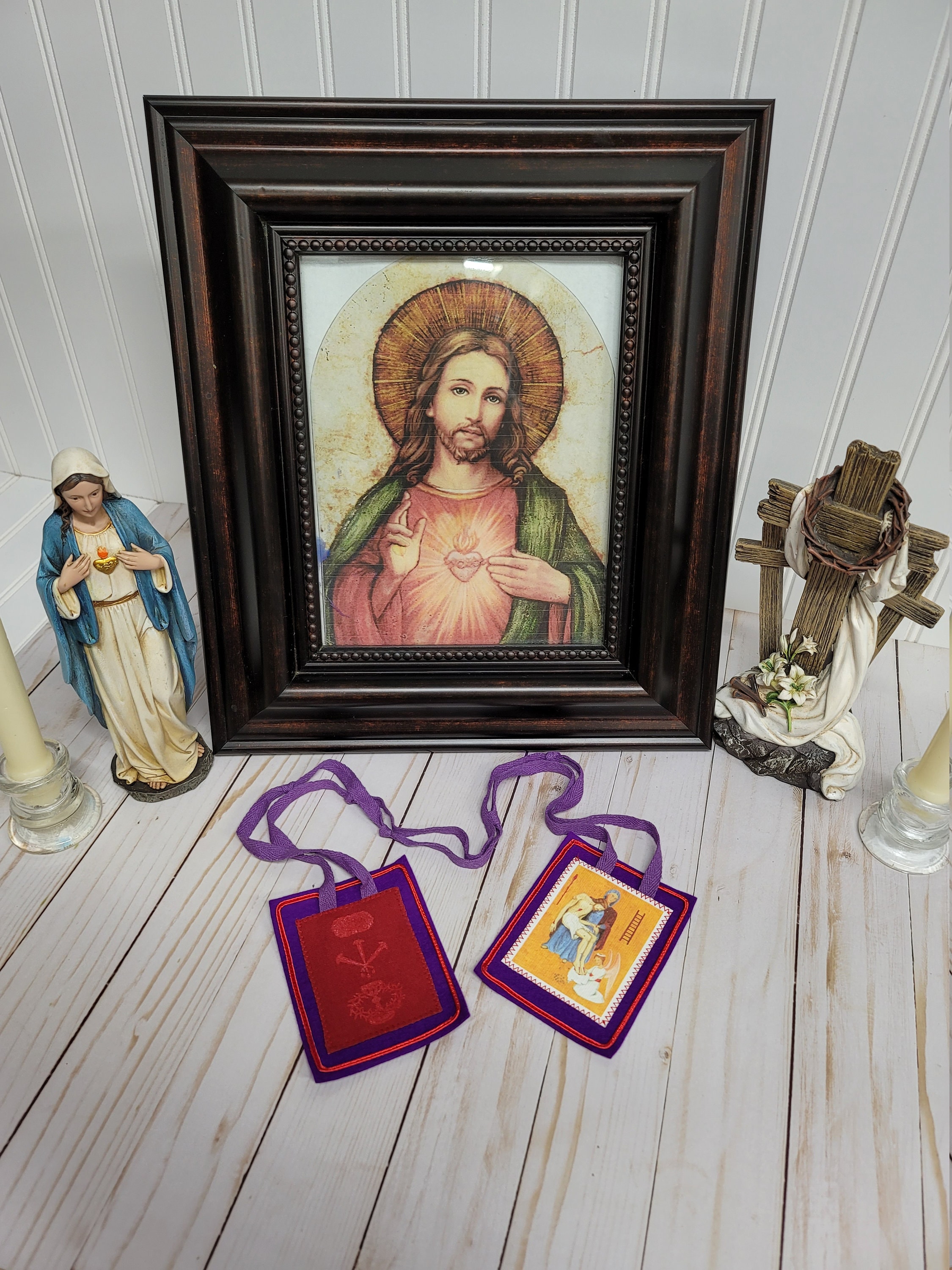 Purple Scapular of Benediction and Protection Catholic Etsy