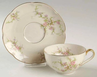 Theodore Haviland New York Rosalinde Flat Saucer and Cup