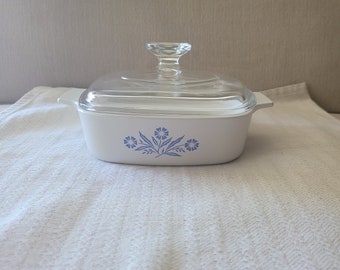 Vintage Blue Cornflower Corning Ware 1QT Casserole Sauce Pan