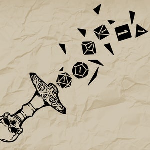 Sword Critical Failure DnD D20 Dice SVG, D20 svg, D20 shirt, Sword Failure svg, D&D svg, Dungeons and Dragons svg, DnD Shirt, Cricut svg