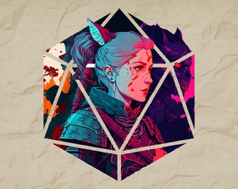 SVG de búsqueda de dados D20, personaje de DnD, camiseta de Dungeons and Dragons (descarga digital)