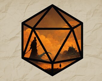SVG de búsqueda de dados D20, gráfico de fallo de espada de DnD (descarga digital)