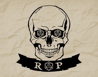 Skull Critical Failure DnD D20 Dice SVG, D20 svg, D20 shirt, Skull Failure svg, D&D svg, Dungeons and Dragons svg, DnD Shirt, Cricut svg