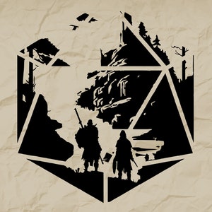 D20 Würfel Aufgaben, schwarz weiß, DnD Würfel SVG, D20 svg, D20 Shirt, D&D svg, Dungeons and Dragons svg, DnD Shirt, Cricut svg