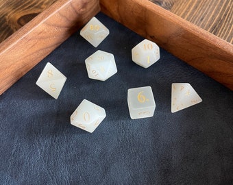 Frosted Cat Eye Stone Dice Set w/Free Resin Dice Set!