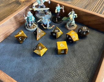 Tiger's Eye Stone Dice Set w/Free Resin Dice Set!