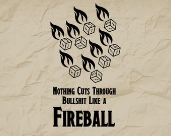 Fireball DnD Dice SVG, D20 D6, Dungeons and Dragons (Digital Files)