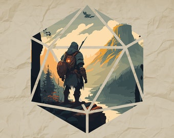 SVG de búsqueda de dados D20, Fallo de espada de DnD, Cricut (Descarga digital)