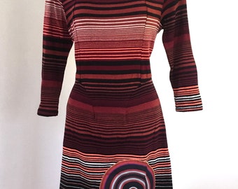 Size L Wiggle dress from Desigual. Acrylic knit long sleeves back metal zipper. Structured fit. Applique