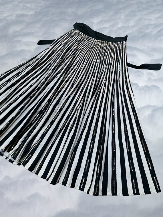 Vintage 1940s Hand-Painted Cotton Wrap Skirt, Lava