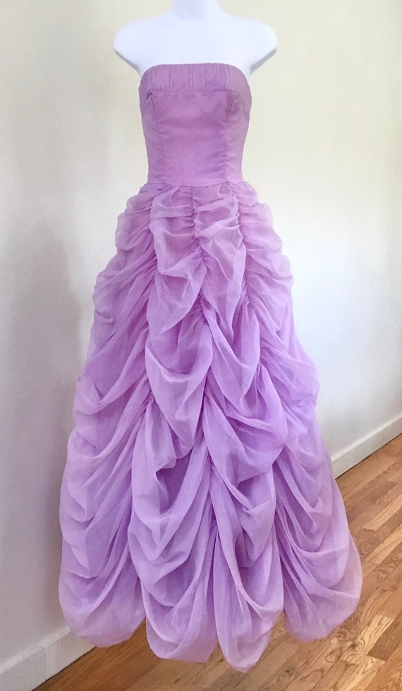 50’s lavender princess gown. S/XS. Organza, taffet