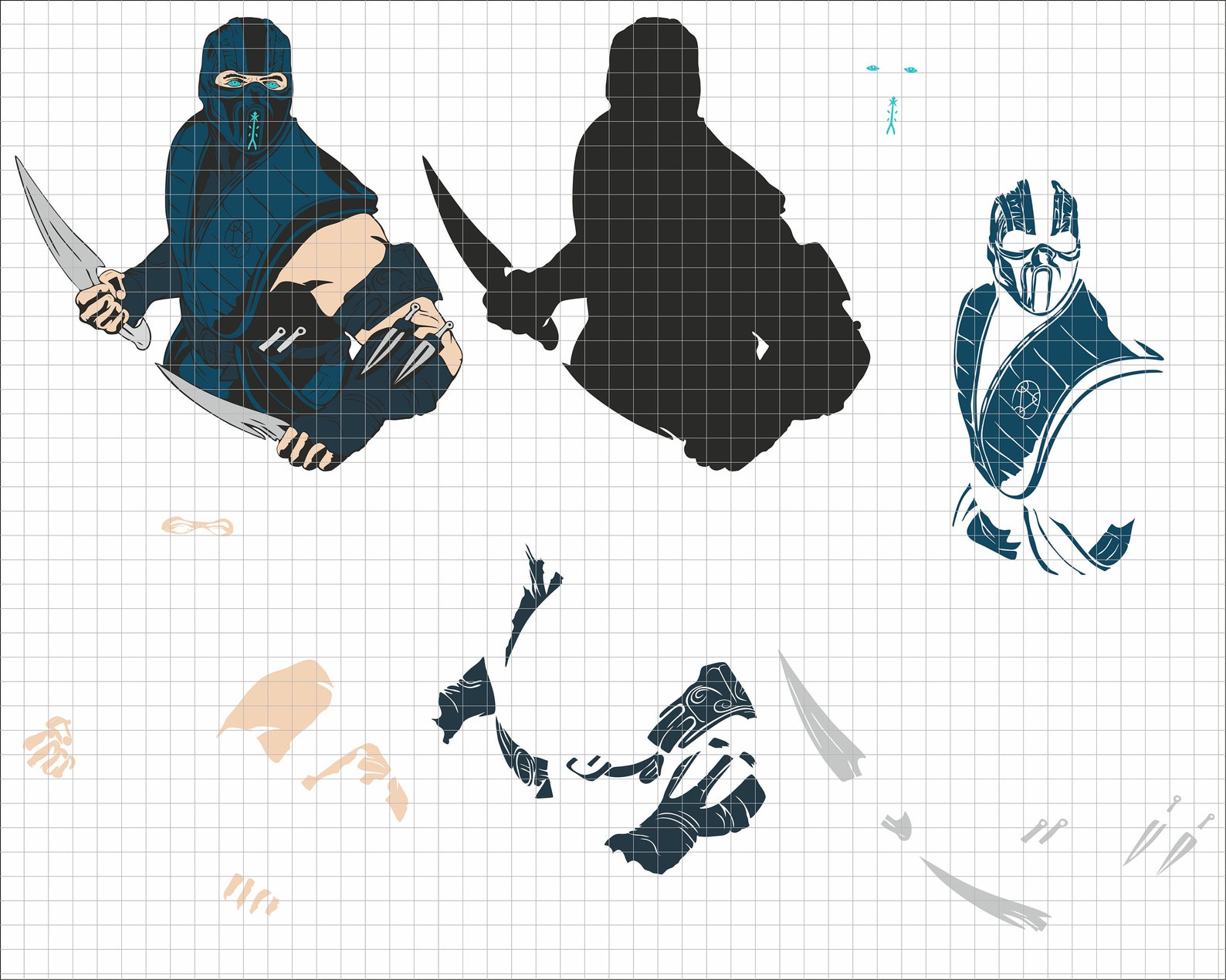 Sub Zero Mortal Kombat DXF Clip Art SVG PNG File for Cricut Etsy