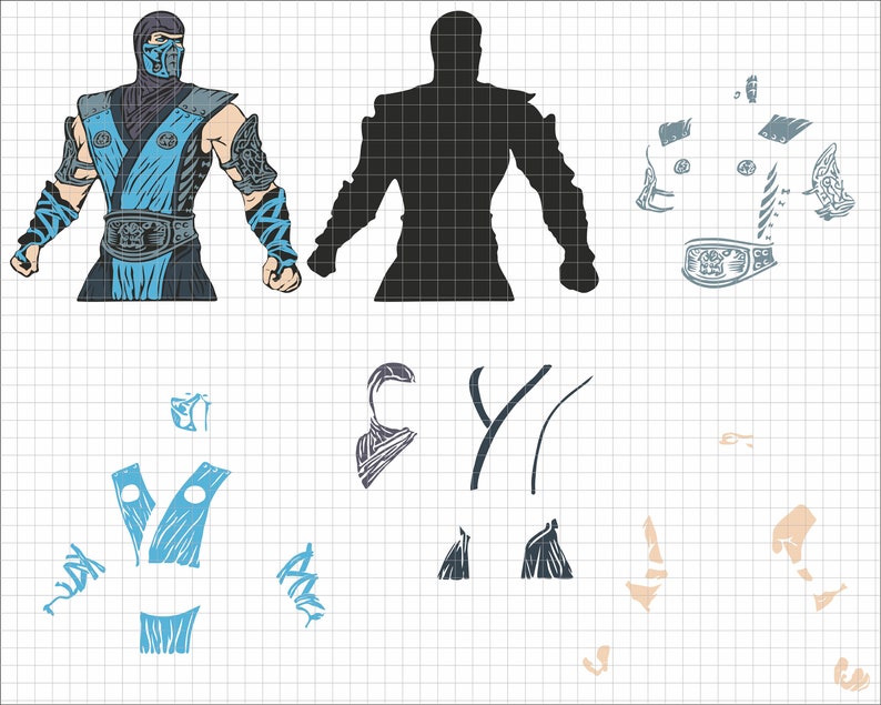 Sub Zero Mortal Kombat DXF Clip Art SVG PNG File for Cricut Etsy UK