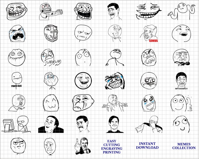 Classic Memes SVG PNG DXF File Formats for Easy Cricut - Etsy Israel