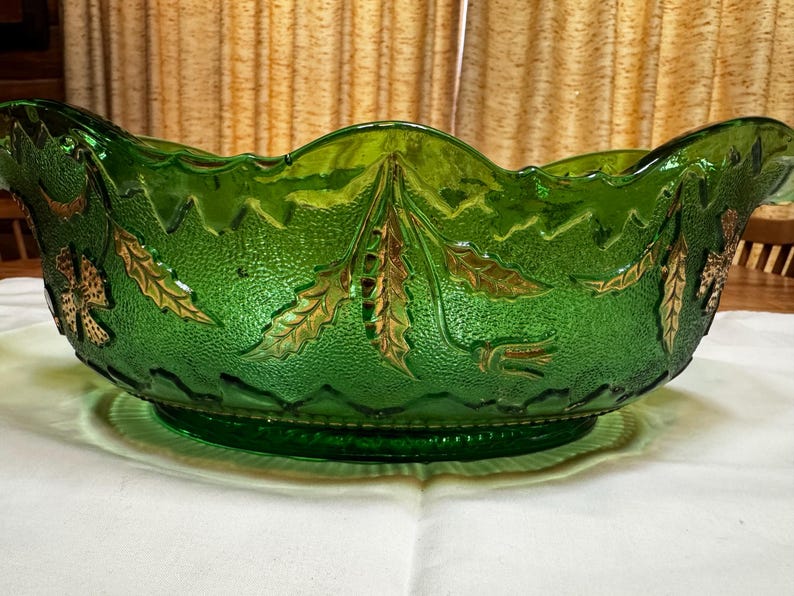 Antique EAPG Green Glass Bowl, US Glass Delaware Pattern - Etsy