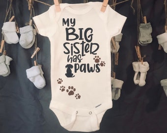 my big sister has paws onesie