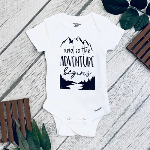 Adventure Themed Baby Bodysuit Cute Infant Clothes Camping Etsy