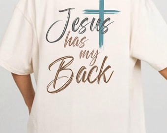Jesús me respalda, camiseta estampada, cita inspiradora, camiseta cristiana