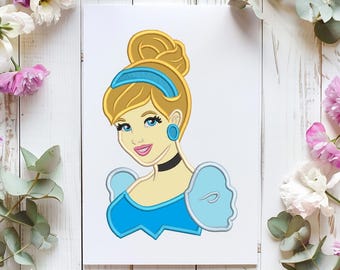 Cenicienta, diseño de princesa, diseño temático, descarga instantánea, bordado a máquina, ARCHIVO DIGITAL