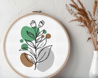Diseño de bordado de flores botánicas, diseño de boceto, descarga instantánea, bordado a máquina, ARCHIVO DIGITAL