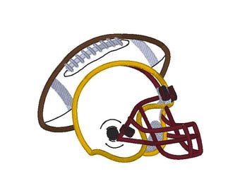 Fútbol y casco, diseño de apliques, temporada de fútbol, deportes de otoño, bordado a máquina, ARCHIVO DIGITAL