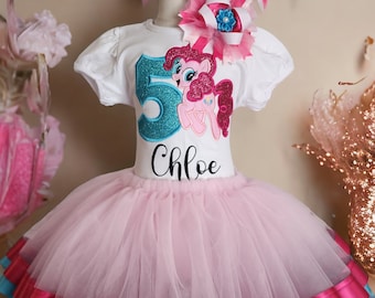 My little pony pinky pie tutu set for girls/ pink pony /personalized pinky pie birthday outfit personalized shirt, party themed