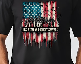 Veterano estadounidense, camiseta estampada, EE. UU.
