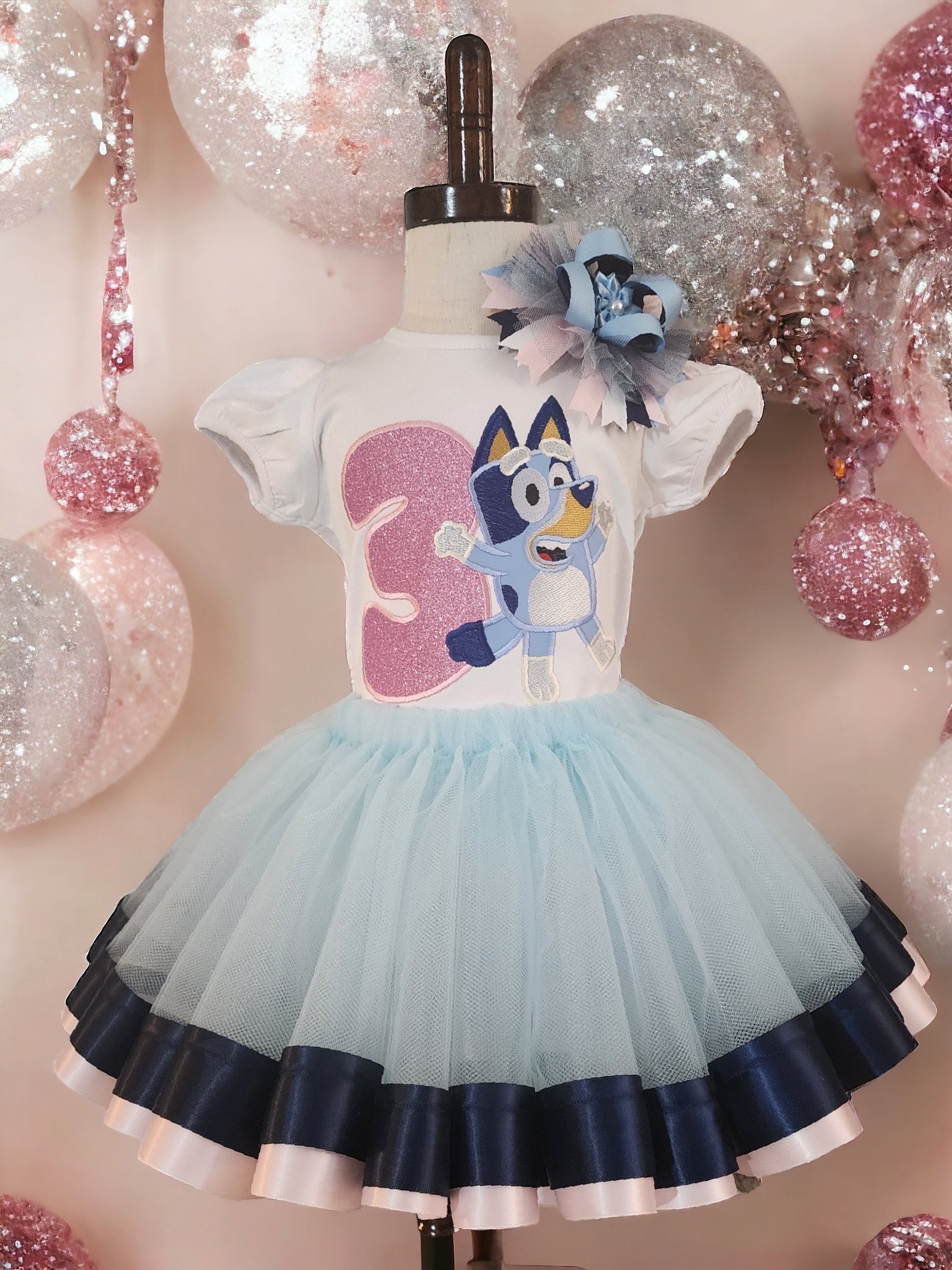 Pink Glitter Blue Heeler Tutu Outfit
