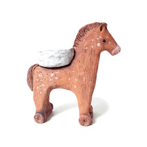 Horse figurine/ horse ceramic sculpture/ lanter for tealight