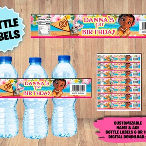 Labels for Baby Moana Party Water Bottle Label DIGITAL DOWNLOAD Baby ...