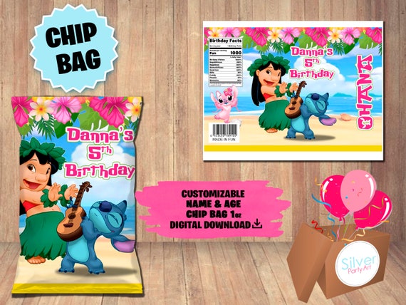 Lilo and Stitch Chip Bag Favor - Lilo and Stitch Party Supplies