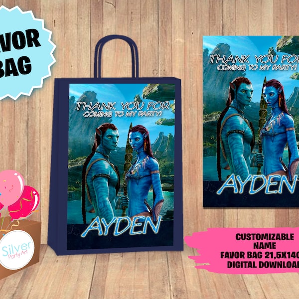 Labels For Avatar Party - Favor Bag - Gift Bag - Goodie Bag - Label - DIGITAL DOWNLOAD - Avatar Printable - Birthday Supplies