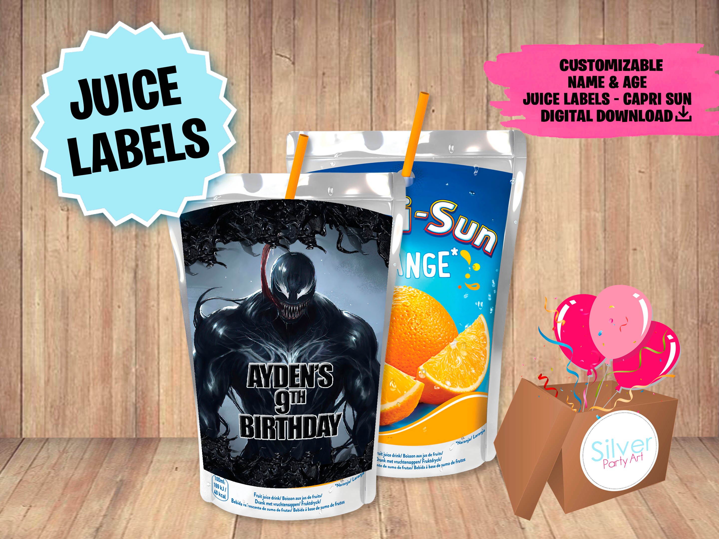 Labels for VENOM Party Pack Chip Bag Favor Bag Juice Etsy
