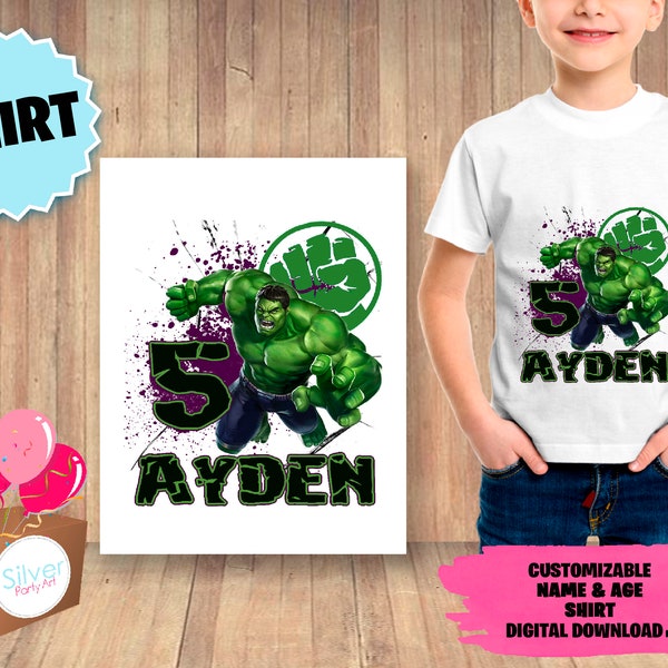 Design for Hulk Shirt - T-Shirt Hulk Boy - DIGITAL DOWNLOAD - We Decorate The Shirt Of The Birthday Boy - Templates - Supplies