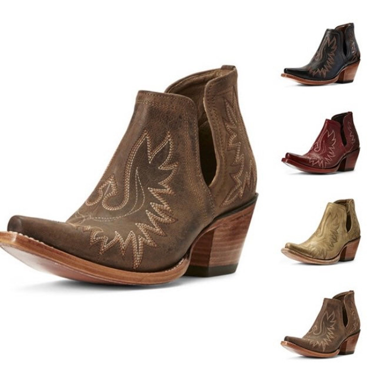 Vintage Embroidered Ankle Boots Western Cowgirl Cowboy Etsy