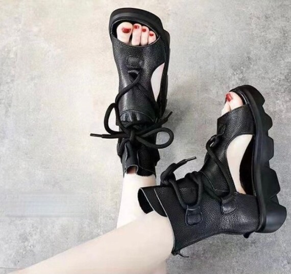 lace platform sandals