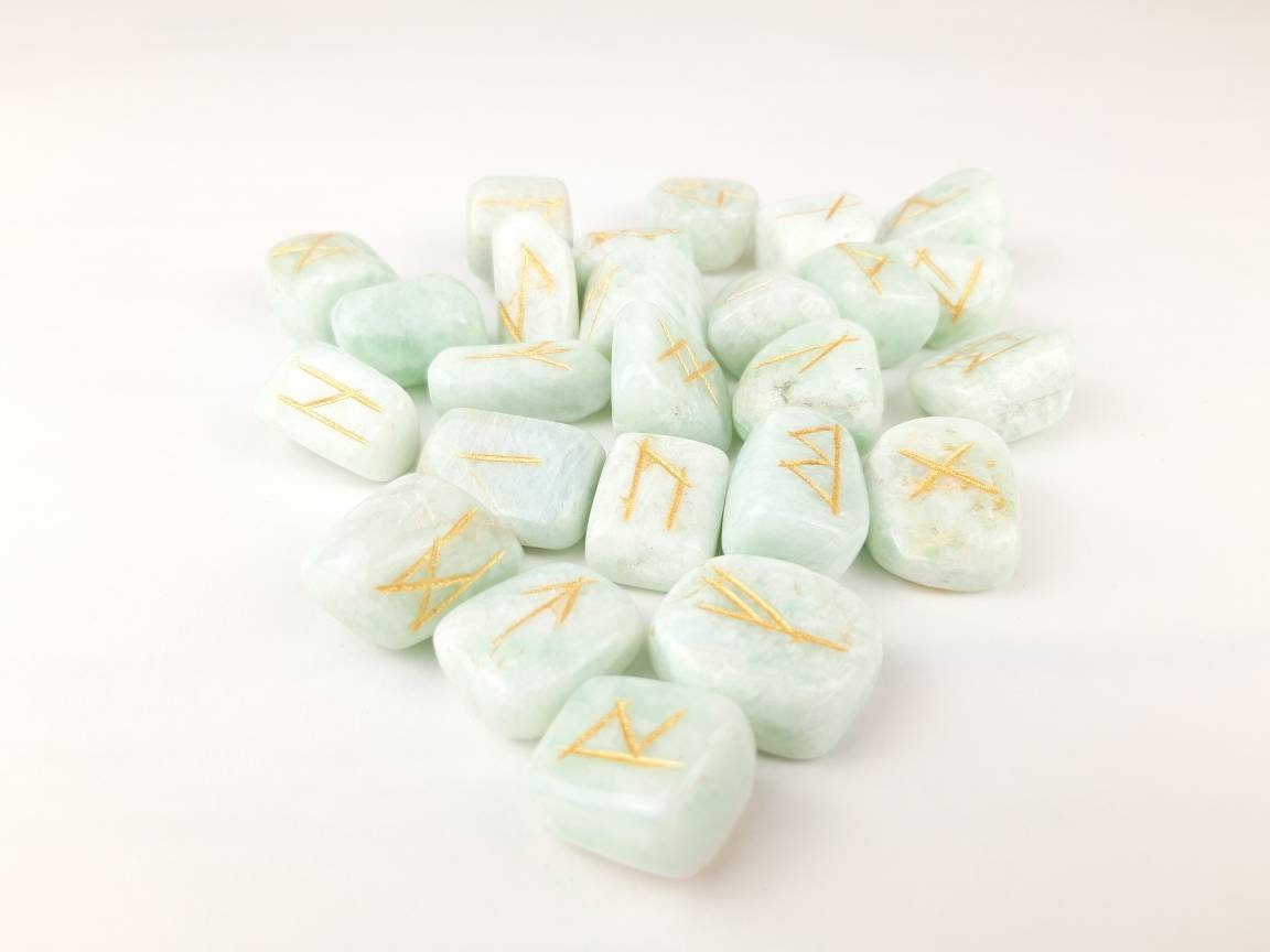 Runes Viking en Amazonite Lot de 25 Pièces