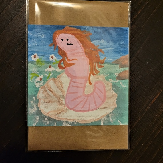 Birth of Venus, but With a Worm art Print 