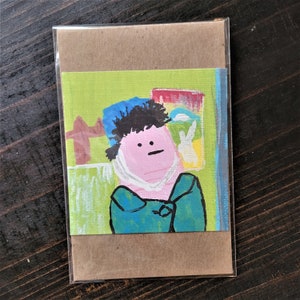 Self Portrait with a Bandaged Ear, but with a worm! (art print)