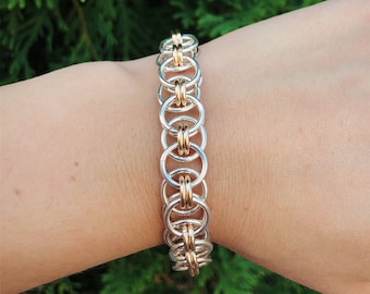Sterling Silver and Gold Filled Helm Chain Bracelet