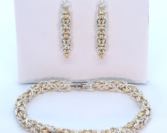 Mixed Metals Byzantine Set - Sterling Silver and Gold Filled