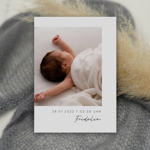 Fridolin | Thank you including envelopes for the birth baby card boy girl elegant